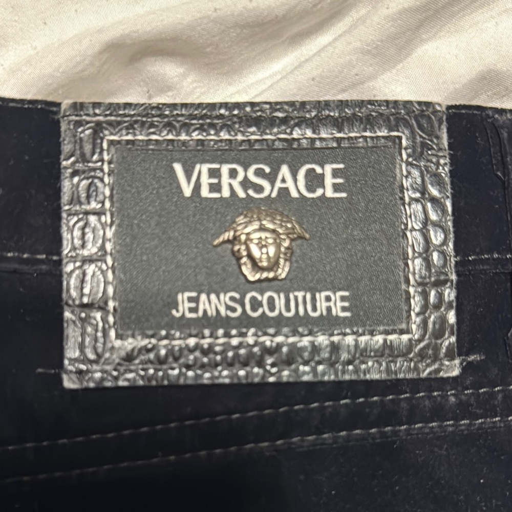 Versace 1973  Vintage Black Velor vintage pants- ENC